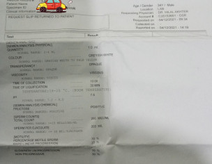 Semen Analysis Report