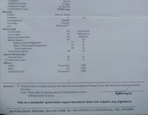 Sperm Analysis Report