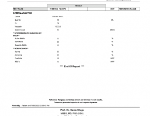 Semen Report