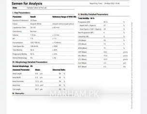 Semen Analysis Report