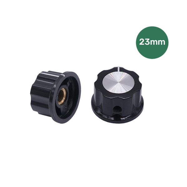 Manopola di controllo Ø23 mm per albero da 6 mm