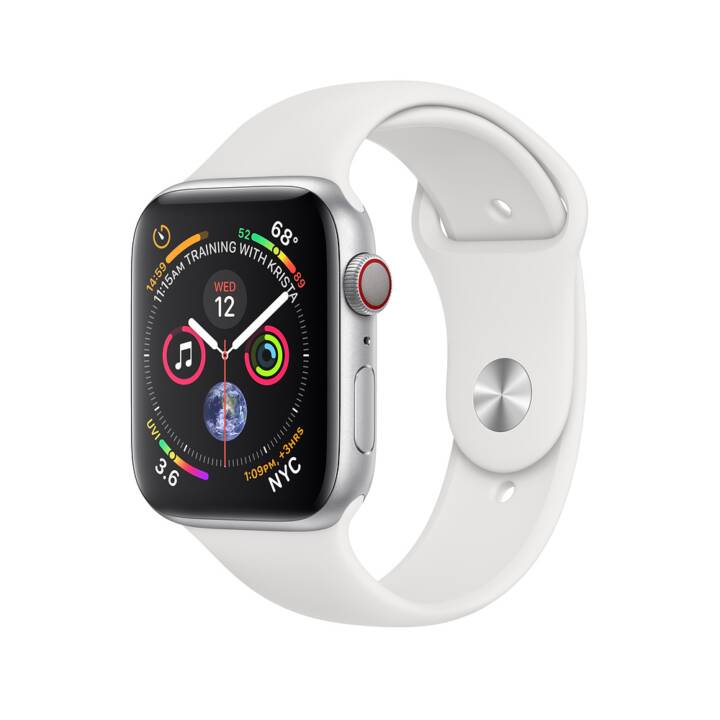 APPLE Watch Series 4 GPS + Cellular 44 mm Sport Silber/Weiss - Interdiscount