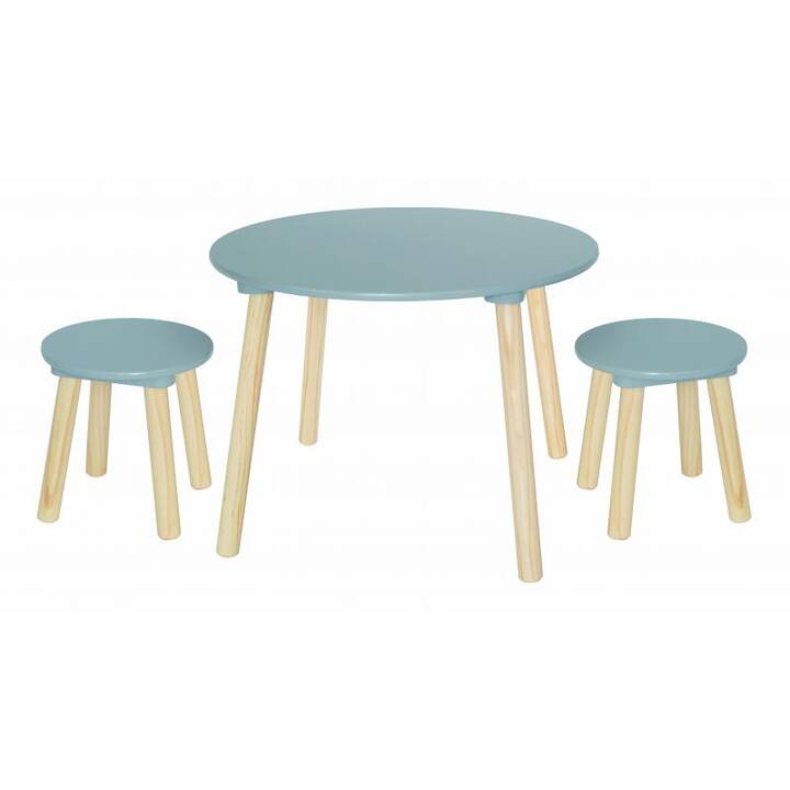 JABADABADO Ensemble table et chaise enfant (Nature, Bleu)