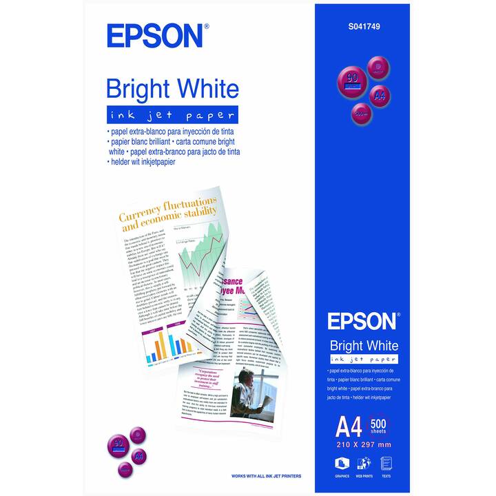 EPSON Bright White Fotopapier (500 Blatt, A4, 90 g/m2)