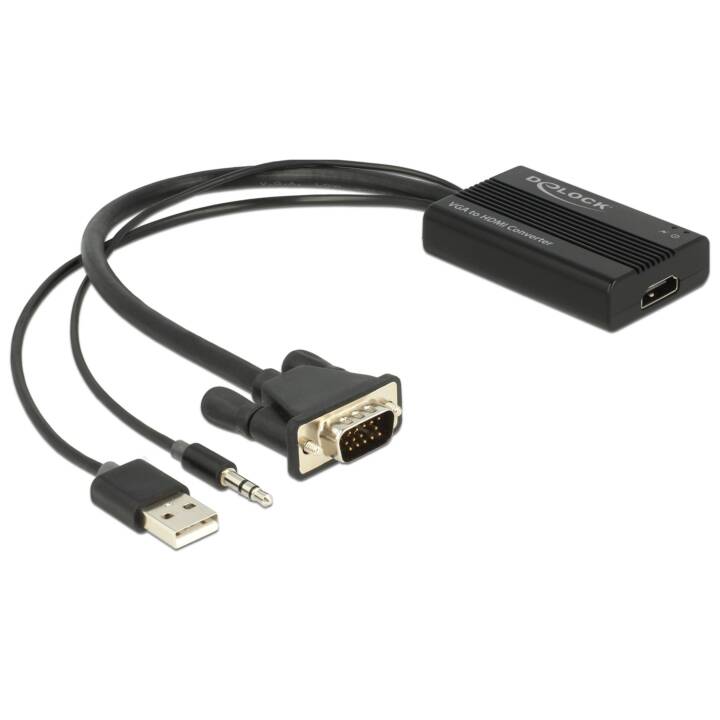 DELOCK Adapter (HDMI, VGA, 3 Pin, 25 cm)