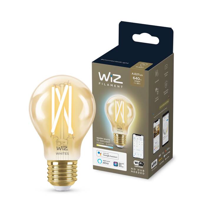WIZ LED Birne Filament Amber A60 (E27, WLAN, 6.7 W)