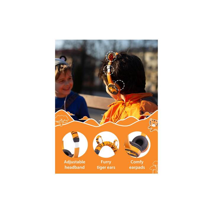PLAYBOY Planet Buddies Charlie the Tiger Cuffie per bambini (On-Ear,  Arancione, Nero) - microspot.ch