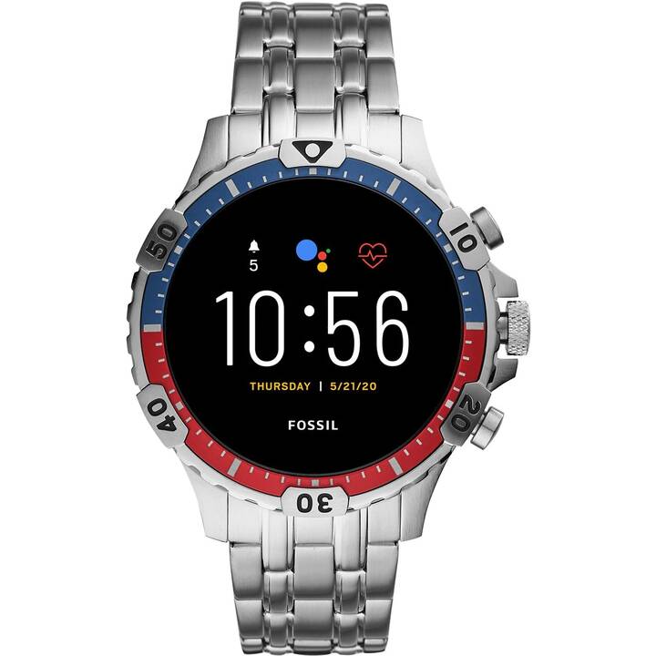 FOSSIL Garrett HR (46 mm, Edelstahl, Edelstahl) - microspot.ch