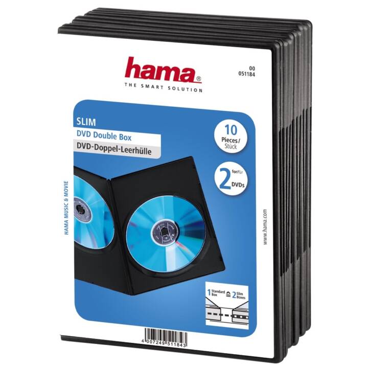 HAMA CD/DVD/BD-Doppel-Leerhülle Slim, 20 Stück