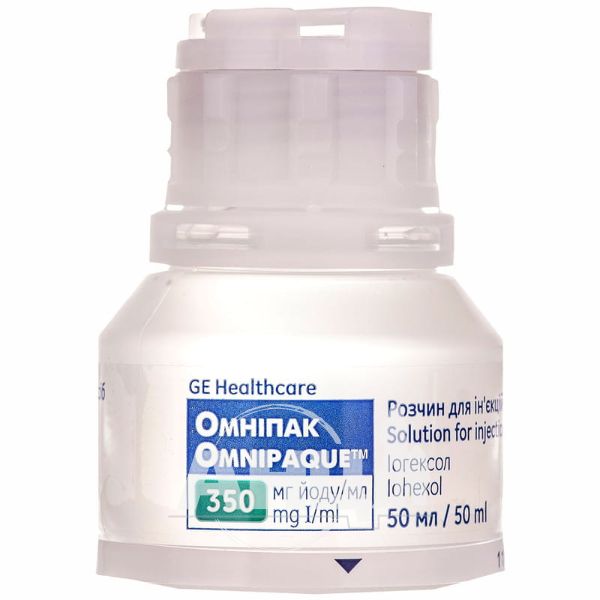 Омніпак розчин для ін'єкцій 350 мг йоду/мл флакон п/п 50 мл №10