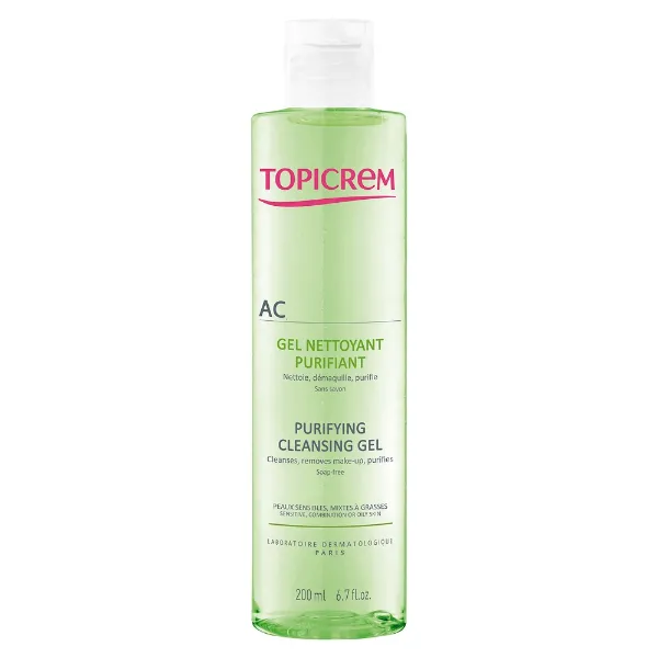 Очисний себорегулювальний гель для обличчя Topicrem AC Purifying Cleansing Gel 200 мл