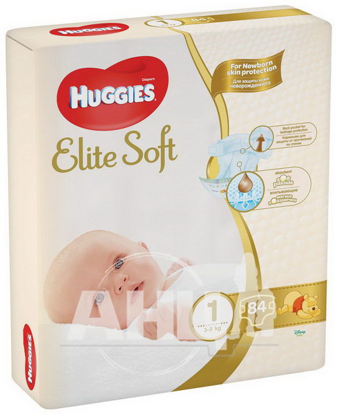 Підгузки дитячі гігієнічні Huggies Elite Soft розмір 1 №84