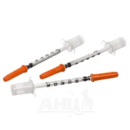 Шприц інсуліновий Alexpharm трикомпонентний 1 мл U-100 інтегрована голка G30 (0,3 х 13 мм) №1