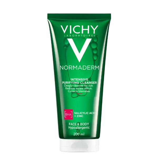 Гель Vichy Normaderm Intensive Purifying Cleanser для глибокого очищення жирної, схильної до недоліків шкіри обличчя і тіла 200 мл