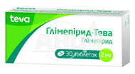 Глімепірид-Тева таблетки 2 мг блістер №30