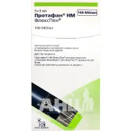 Протафан HM флекспен суспензія для ін'єкцій 100 ОД/мл картридж 3 мл у багатодозовій одноразовій шприц-ручці № 5