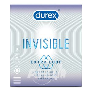 Презервативи Durex Invisible Extra Lube ультратонкі №3