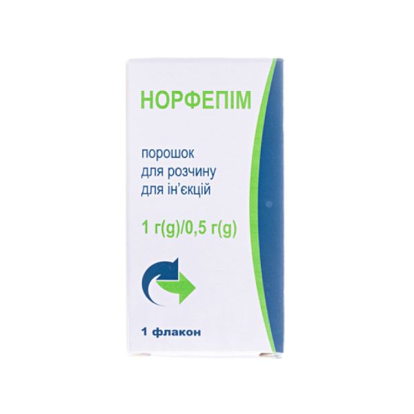 Норфепім порошок для ін'єкцій 1г/0,5г №1