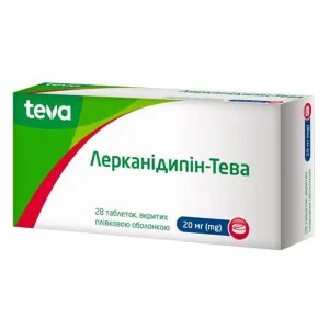 ЛЕРКАНИДИПИН-ТЕВА ТАБЛ. 20МГ №28 - купити в Аптеці Низьких Цін з ...
