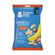 Кукурудзяні снеки Gerber з бананом і полуницею для дітей з 7-ми місяців 28 г