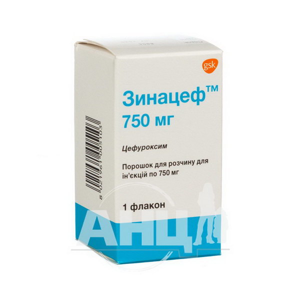 Зинацеф порошок для розчину для ін'єкцій 750 мг флакон №1
