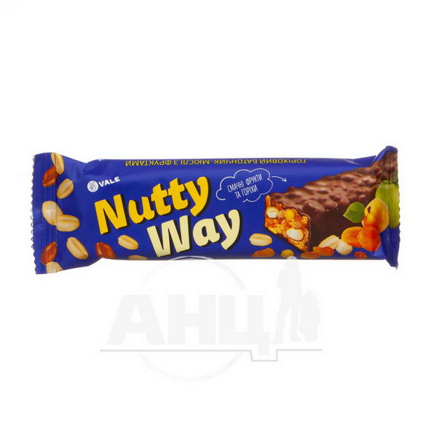 Батончик-мюслі Nutty Way горіховий з фруктами глазурований 40 г