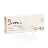 Дифорс 80 таблетки покрытые пленочной оболочкой 5 мг + 80 мг блистер №10