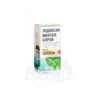 Лидоксан ментол спрей спрей для ротовой полости 2 мг/1 мл + 0,5 мг/1 мл флакон 30 мл