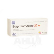 Есцитам Асіно таблетки вкриті плівковою оболонкою 20 мг блістер №60