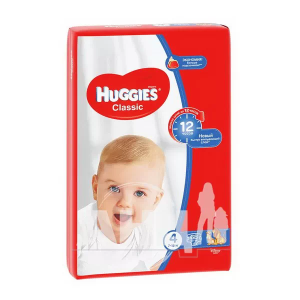 Підгузки дитячі гігієнічні Huggies Classic 4 (7-18кг) №68