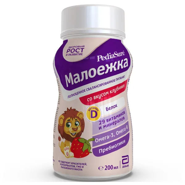 Детское питание PediaSure Малоежка сбалансированное со вкусом клубники 200 мл