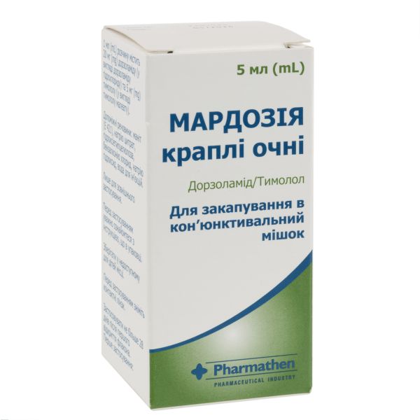 Мардозія краплі очні розчин 20 мг/мл + 5 мг/мл флакон-крапельниця 5 мл