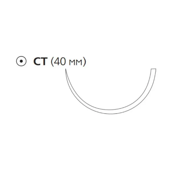 Вікрил плюс з покриттям антибактеріальний/поліглактин 910 1 фиолет 90 см голка 40 мм колюча 1/2