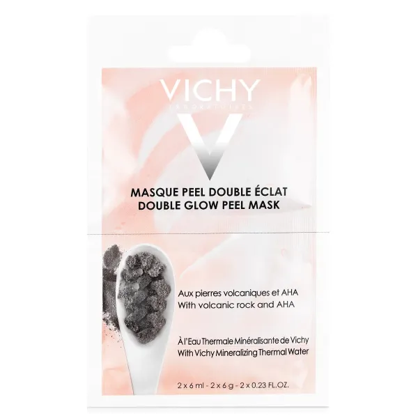 VICHY Двойное сияние, минеральная маска - пиллинг для кожи лица, 2 х 6 мл