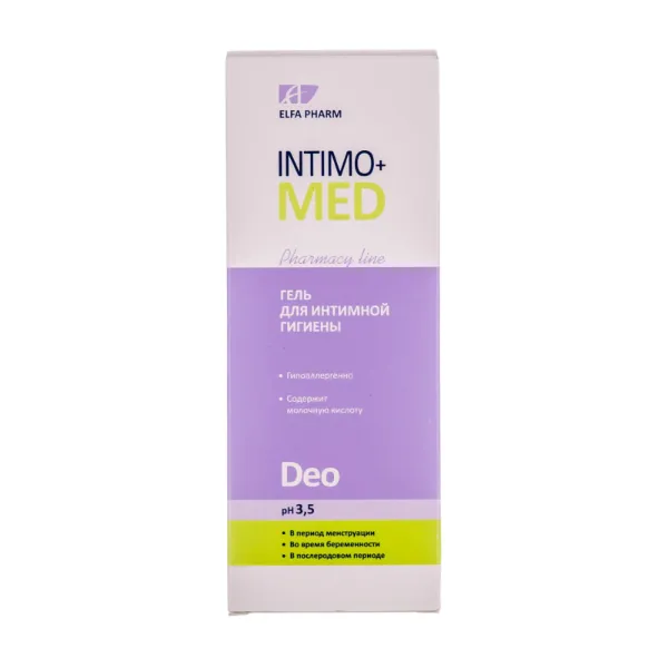 Гель для интимной гигиены Elfa Pharm Intimo+med deo ph3,5 200 мл