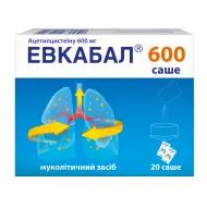 Евкабал 600 саше порошок для орального розчину 600 мг саше 3 г №20