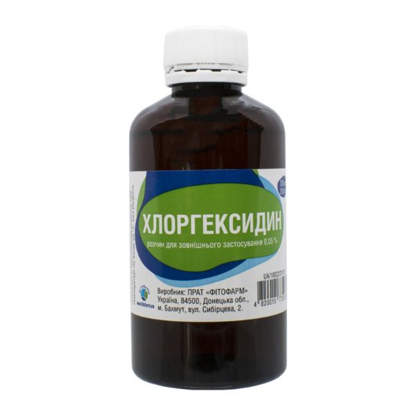 Хлоргексидин розчин для зовнішнього застосування 0,05 % флакон полімерний 200 мл