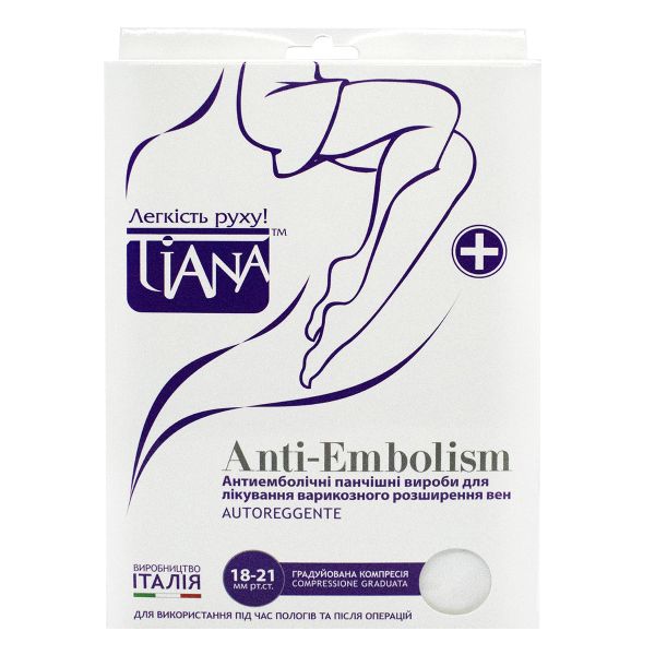 Панчохи антіемболіческіе Tiana 18-21мм 140 den білі розмір 5