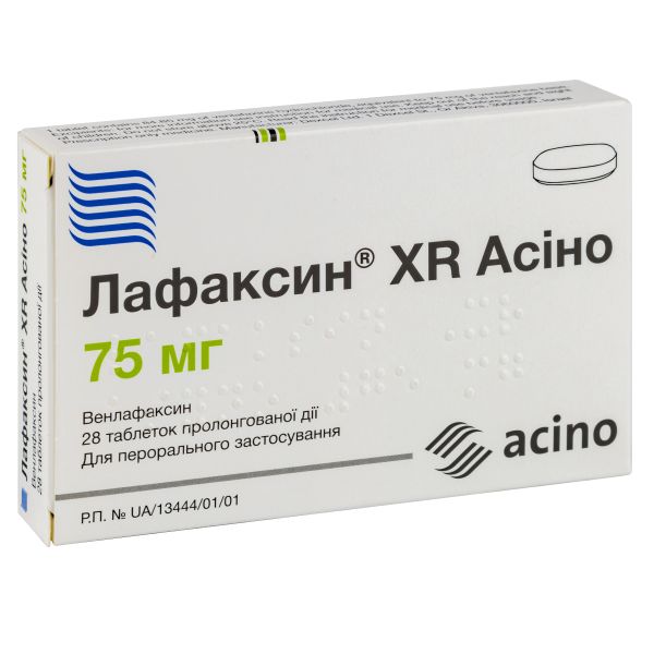Лафаксин XR таблетки 75 мг N28
