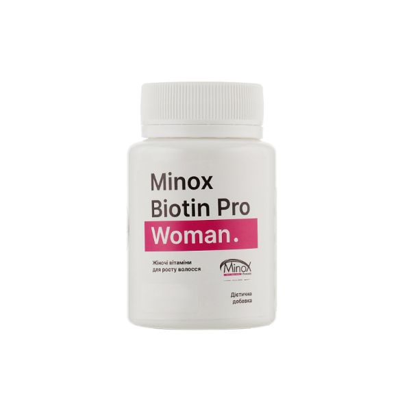 Мінокс біотин вітаміни Minoх biotin для жінок таблетки №100