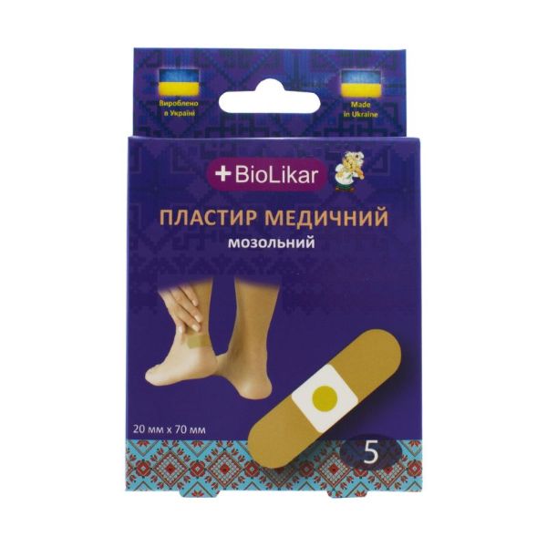 ПЛАСТЫРЬ БИОЛИКАР 20ММХ70ММ МОЗОЛ. №5  0070