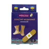 Пластырь биоликар бактерицидный 19ммх72мм тканевый №10