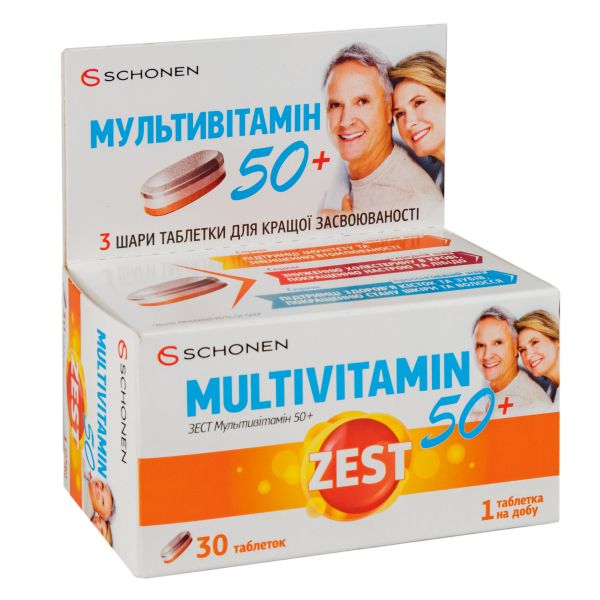 Зест мультивітамін 50+ таблетки №30