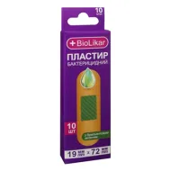 Пластырь биоликар бактерицидный 19ммх72мм тканевый №10