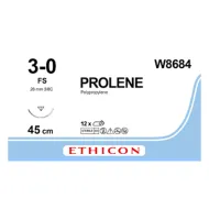 Prolene w8558 3/0 90 см 2 голки 17 мм колючі 1/2 №1