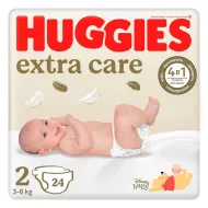 Підгузки дитячі гігієнічні для новонароджених Huggies Extra Care розмір 2 (3-6 кг) №24