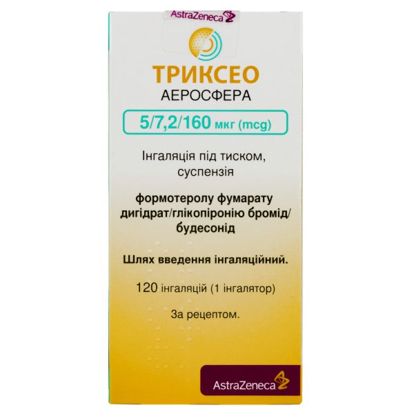 Триксео аеросфера суспензія для інгаляцій 5/7,2/160 мкг контейнер