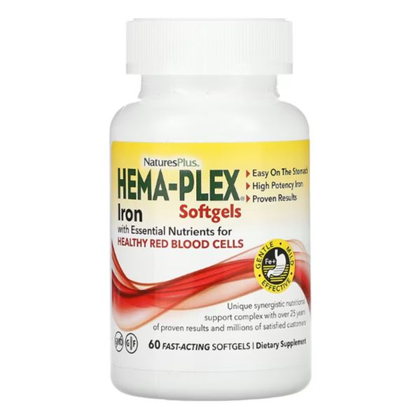 Витаминно-минеральный комплекс с железом Nature's Plus Hema-Plex Iron капсулы №60