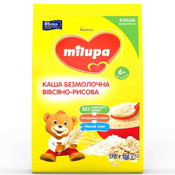 КАША МИЛУПА БЕЗМОЛ. БЕЗ САХ. ОВСЯНО-РИСОВАЯ 170Г  4066