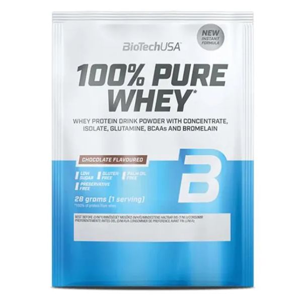 Протеин Biotech 100% Pure Whey порошок со вкусом шоколада пакет 28 г